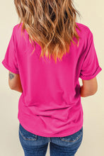 Load image into Gallery viewer, Rose Red Floral Pumpkin Graphic Print Crewneck Relaxed T-Shirt