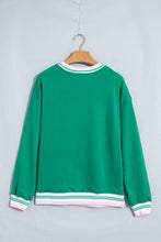Load image into Gallery viewer, Racing Red Contrast Striped Trim Baggy Pullover Sweatshirt