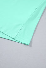 Load image into Gallery viewer, Turquoise Solid Color V Neck Short Puff Sleeve Blouse