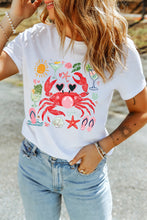 Load image into Gallery viewer, White Summer Vacation Crab Graphic Tee