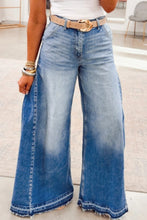 Load image into Gallery viewer, Myosotis Side Seam Gathering Flare Leg Jeans Casual Daily Full-length Denim Pants