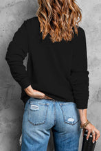 Load image into Gallery viewer, Black Sequin mardi gras Fleur de Lis Graphic Pullover Sweatshirt