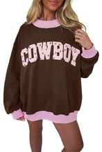 Load image into Gallery viewer, Pink Polka Dot Letter Graphic Colorblock Tunic Sweatshirt