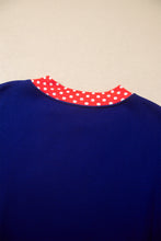 Load image into Gallery viewer, Red Colorblock Polka Dot Contrast Trim Oversized Sweatshirt