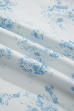 Load image into Gallery viewer, Sky Blue Floral Print Striped Detail Long Sleeve Top Ruffle Hem Shorts 2pcs Set