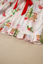 Load image into Gallery viewer, Pink Abstract Christmas Print Long Sleeve Two Piece Shift Lounge Set