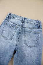 Load image into Gallery viewer, Sail Blue Acid Wash Pocket Detail Flare Jeans