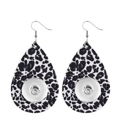 18 or 20 MM Teardrop Leather Cheetah Print Earrings