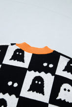 Load image into Gallery viewer, Black High Neck Drop Shoulder Geometric Print Sweater
