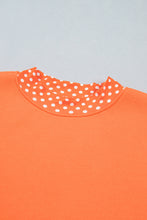 Load image into Gallery viewer, Red Colorblock Polka Dot Contrast Trim Oversized Sweatshirt