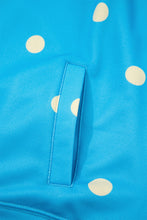 Load image into Gallery viewer, Blue Polka Dot Hooded Drawstring Long Sleeve Plus Size Set
