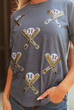 Load image into Gallery viewer, Gray Sequined Game Day Casual Tee
