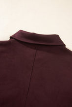 Load image into Gallery viewer, Chicory Coffee Solid Zip-up Metal Placket Collar Long Sleeve Jacket