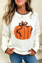 Load image into Gallery viewer, Chicory Coffee Fall Pumpkin Pattern Casual Pullover Sweater