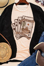 Load image into Gallery viewer, Khaki Western Poker Cards Graphic T Shirt
