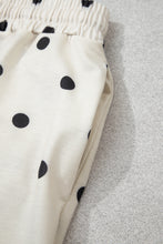 Load image into Gallery viewer, Beige Polka Dot Half Sleeve Loose Top Elastic Waist Casual Pants Set