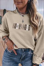 Load image into Gallery viewer, Jet Stream GOD IS GOOD Western Embroidered Letter Crewneck Pullover Sweatshirt