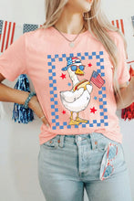 Load image into Gallery viewer, Pink America Goose 4th Of July Patriotic Flag Graphic T Shirt