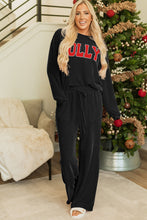 Load image into Gallery viewer, Racing Red MERRY Corded Long Sleeve Top and Pockets Pants Set