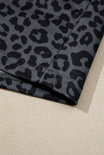 Load image into Gallery viewer, Pink Leopard Print Varsity Striped Detail 3/4 Sleeve Top Shift Pant Set