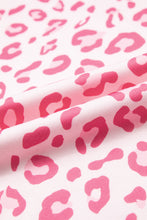 Load image into Gallery viewer, Pink Leopard Polka Dot Colorblock Trim Long Sleeve Top