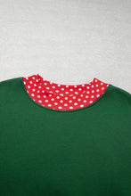 Load image into Gallery viewer, Orange Polka Dot Patchwork Round Neck Plus Size Sweatshirt