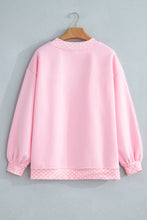 Load image into Gallery viewer, Dark Blue Colorblock Polka Dot Contrast Trim Oversized Sweatshirt