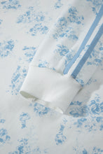 Load image into Gallery viewer, Sky Blue Floral Print Striped Detail Long Sleeve Top Ruffle Hem Shorts 2pcs Set