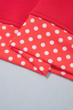 Load image into Gallery viewer, Tomato Red Casual Polka Dot Patchwork Letter Graphic Plus Size Sweatshirt
