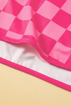 Load image into Gallery viewer, Black Checkered Drawstring Elastic Waist Casual Shorts