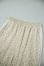 Load image into Gallery viewer, Pink Leopard Print Varsity Striped Detail 3/4 Sleeve Top Shift Pant Set