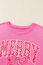 Load image into Gallery viewer, Pink Christmas Slogan Graphic Plaid Contrast Two-piece Pant Set