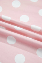 Load image into Gallery viewer, Pink Polka Dot Contrast Trim Long Sleeve Top Drawstring Shift Pants Set