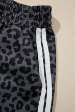 Load image into Gallery viewer, Pink Leopard Print Varsity Striped Detail 3/4 Sleeve Top Shift Pant Set