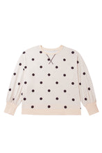 Load image into Gallery viewer, Beige Round Neck Long Sleeve Polka Dot Plus Size Top
