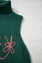 Load image into Gallery viewer, Evergreen High Neck Sleeveless Embroidered Knit Sweater Vest