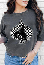 Load image into Gallery viewer, Gray Redeo Check Spades Western Graphic T Shirt