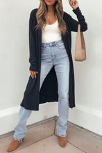 Load image into Gallery viewer, Dirty blue Solid Color Long Sleeve Casual Tunic Shift Cardigan