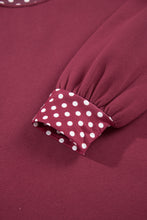 Load image into Gallery viewer, Dark Blue Colorblock Polka Dot Contrast Trim Oversized Sweatshirt