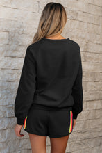 Load image into Gallery viewer, Bonbon Striped Accent Pullover and Shorts Two Piece Casual Set