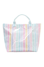 Load image into Gallery viewer, Rainbow Glossy Striped Vinyl Large Tote Bag