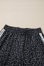 Load image into Gallery viewer, Pink Leopard Print Varsity Striped Detail 3/4 Sleeve Top Shift Pant Set