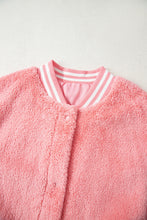 Load image into Gallery viewer, Gossamer Pink Varsity Striped Banding Patchwork Winter Plush Vest