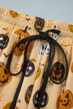 Load image into Gallery viewer, Orange Halloween Pumpkin Print Two Piece Long Sleeve Lounge Set
