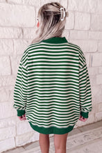 Load image into Gallery viewer, Red Stripe Christmas Slogan Embroidery Patched Mock Neck Oversized Sweatshirt