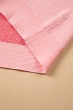 Load image into Gallery viewer, Gossamer Pink Drop Shoulder Round Neck Towel Embroidery Slogan Pullover Sweater