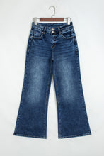 Load image into Gallery viewer, Sail Blue Acid Wash Pocket Detail Flare Jeans