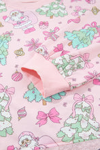 Load image into Gallery viewer, Pink Floral Print Lace Trim Long Sleeve Skirt Set