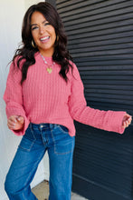 Load image into Gallery viewer, Peach Blossom Drop Shoulder Long Sleeve Knit Regular Fit Sweater