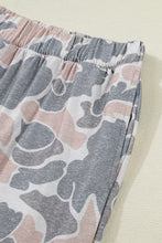 Load image into Gallery viewer, Multicolour Camouflage Short Sleeve Top and High Waist Wide Leg Pants Set